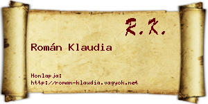 Román Klaudia névjegykártya
