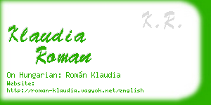 klaudia roman business card